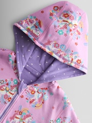 JoJo Maman Bébé Purple Unicorn Pretty Appliqué Reversible Hoodie - Image 6 of 9