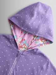 JoJo Maman Bébé Purple Unicorn Pretty Appliqué Reversible Hoodie - Image 7 of 9