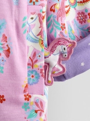 JoJo Maman Bébé Purple Unicorn Pretty Appliqué Reversible Hoodie - Image 8 of 9