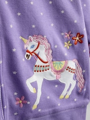 JoJo Maman Bébé Purple Unicorn Pretty Appliqué Reversible Hoodie - Image 9 of 9