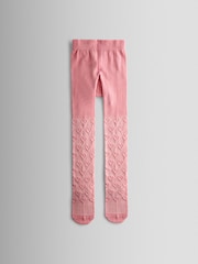 JoJo Maman Bébé Pink 2-Pack Heart Pointelle Tights - Image 6 of 7