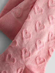 JoJo Maman Bébé Pink 2-Pack Heart Pointelle Tights - Image 7 of 7