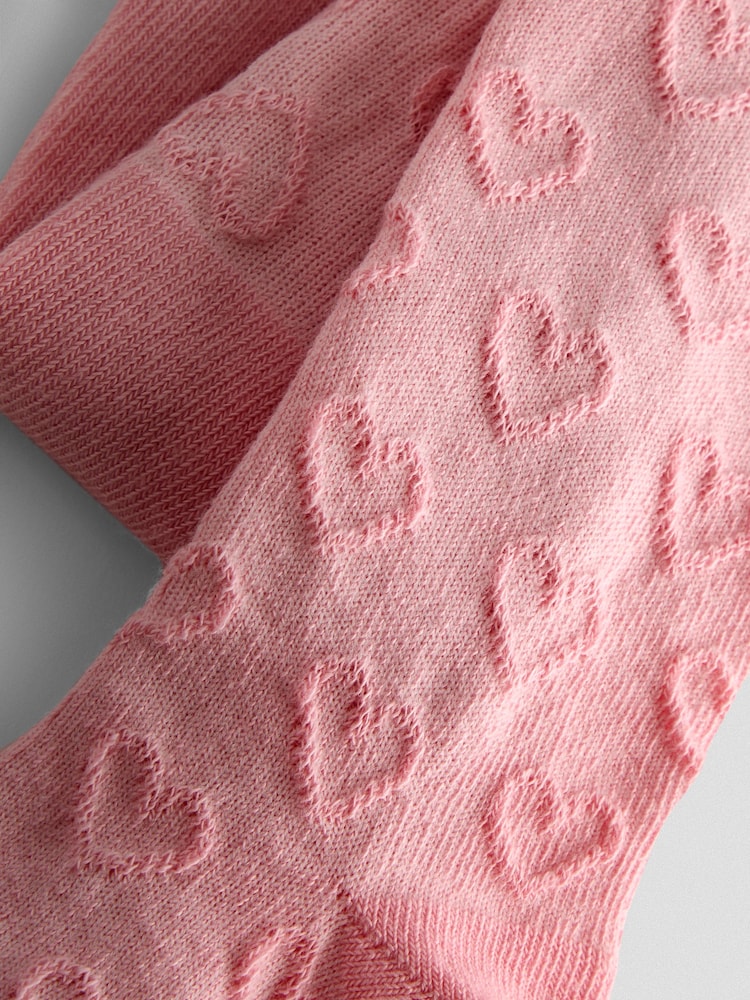 JoJo Maman Bébé Pink 2-Pack Heart Pointelle Tights - Image 7 of 7