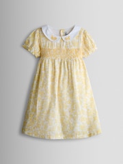 JoJo Maman Bébé Garden Floral Smocked Woven Dress - 圖片 2/6