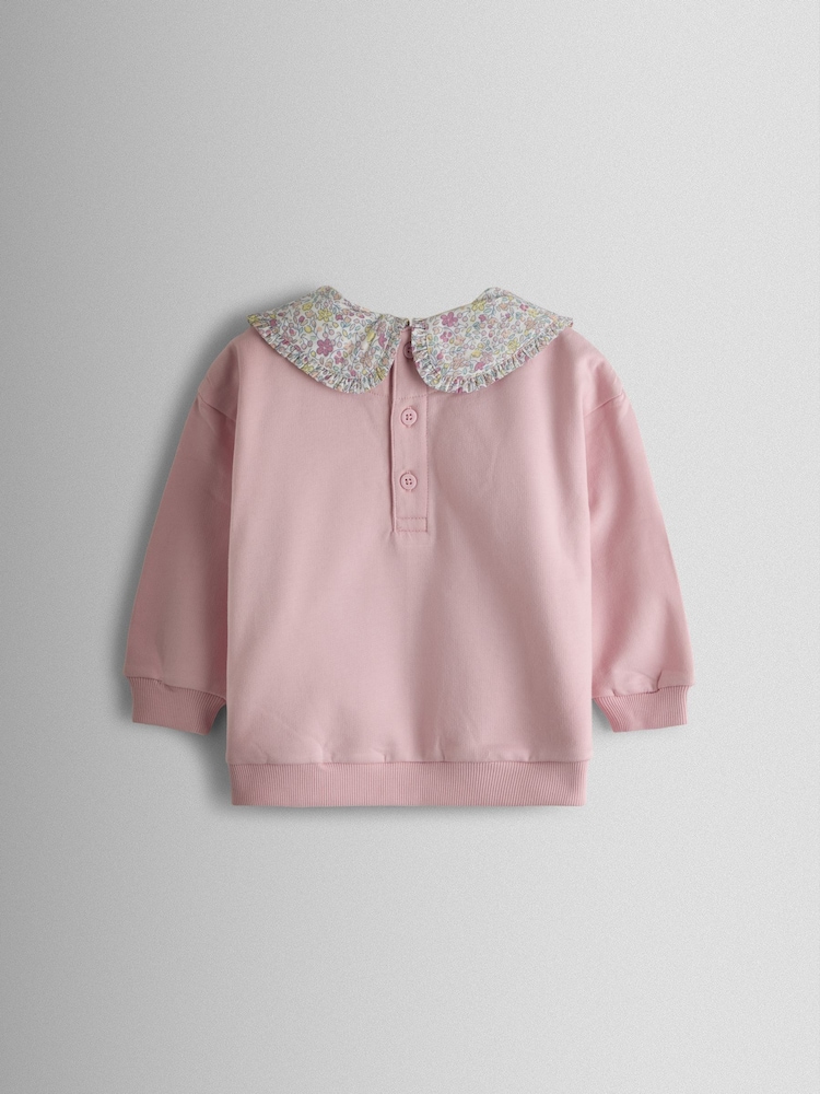 JoJo Maman Bébé Sweatshirt mit Applikation und Kragen - Bild 2 von 3