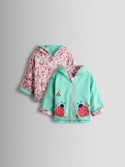 JoJo Maman Bébé Pretty Appliqué Reversible Hoodie - Imaginea 1 din 9