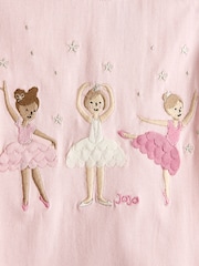 JoJo Maman Bébé Pink Applique Frill Shoulder T-Shirt - Image 3 of 3