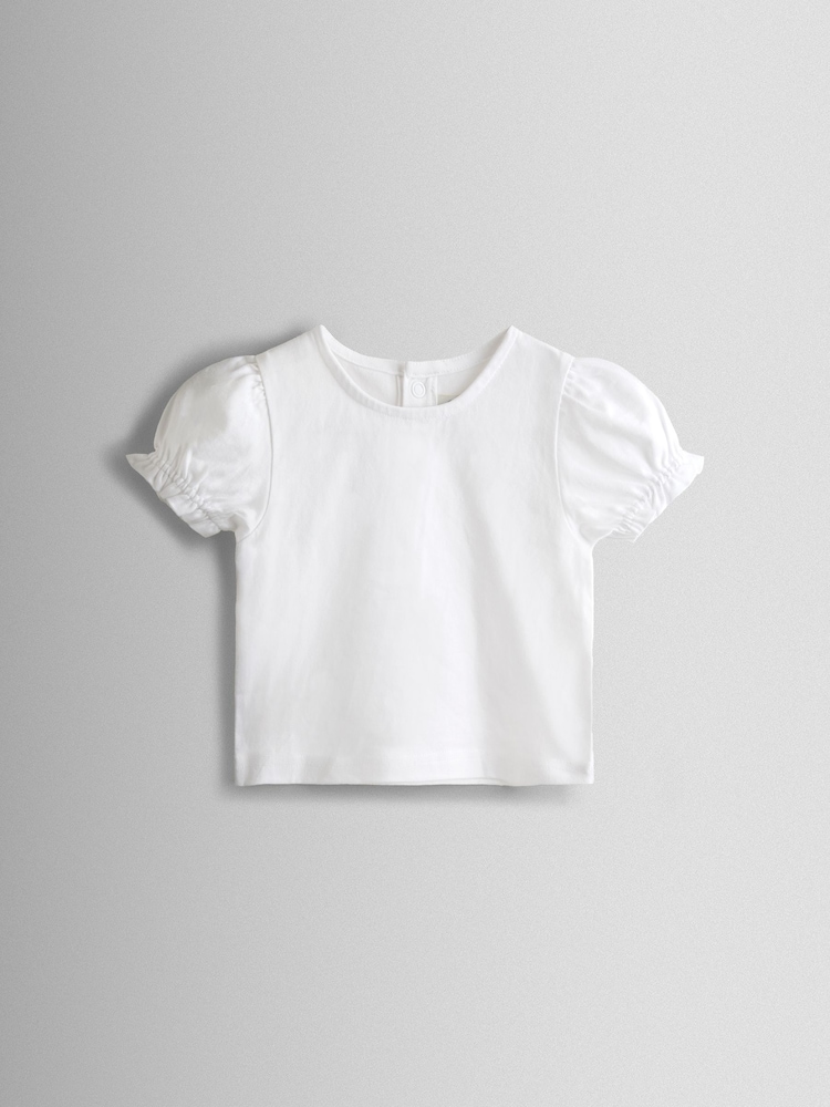 JoJo Maman Bébé White 2-Pack Pretty T-Shirts - Image 2 of 4 JoJo Maman Bébé White 2-Pack Pretty T-Shirts - Image 2 of 4