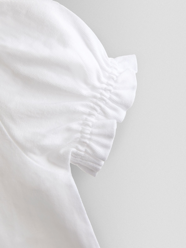 JoJo Maman Bébé White 2-Pack Pretty T-Shirts - Image 4 of 4 JoJo Maman Bébé White 2-Pack Pretty T-Shirts - Image 4 of 4