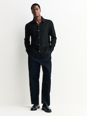 Black Textured Jersey Shirt - Image 2 of 7