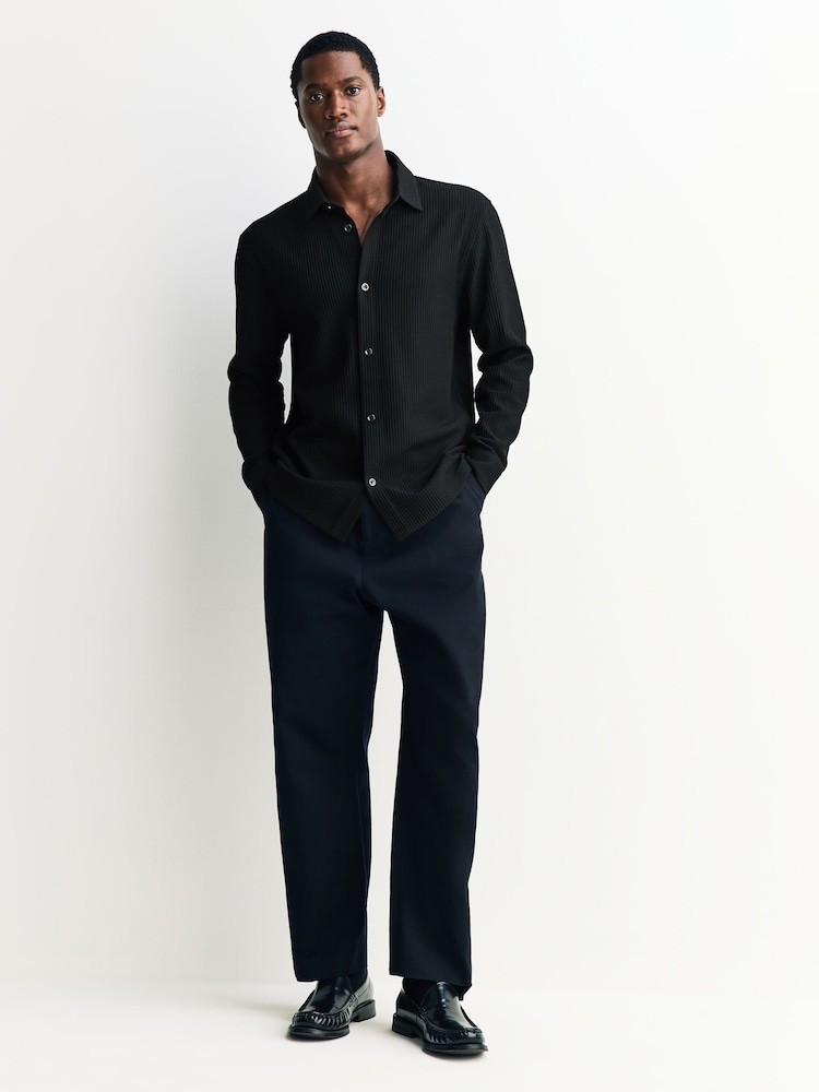 Black Textured Jersey Shirt - Image 2 of 7