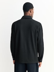 Black Textured Jersey Shirt - Image 3 of 7
