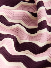 Pink Stripe Maternity Square Neck Knitted Dress - Image 4 of 4