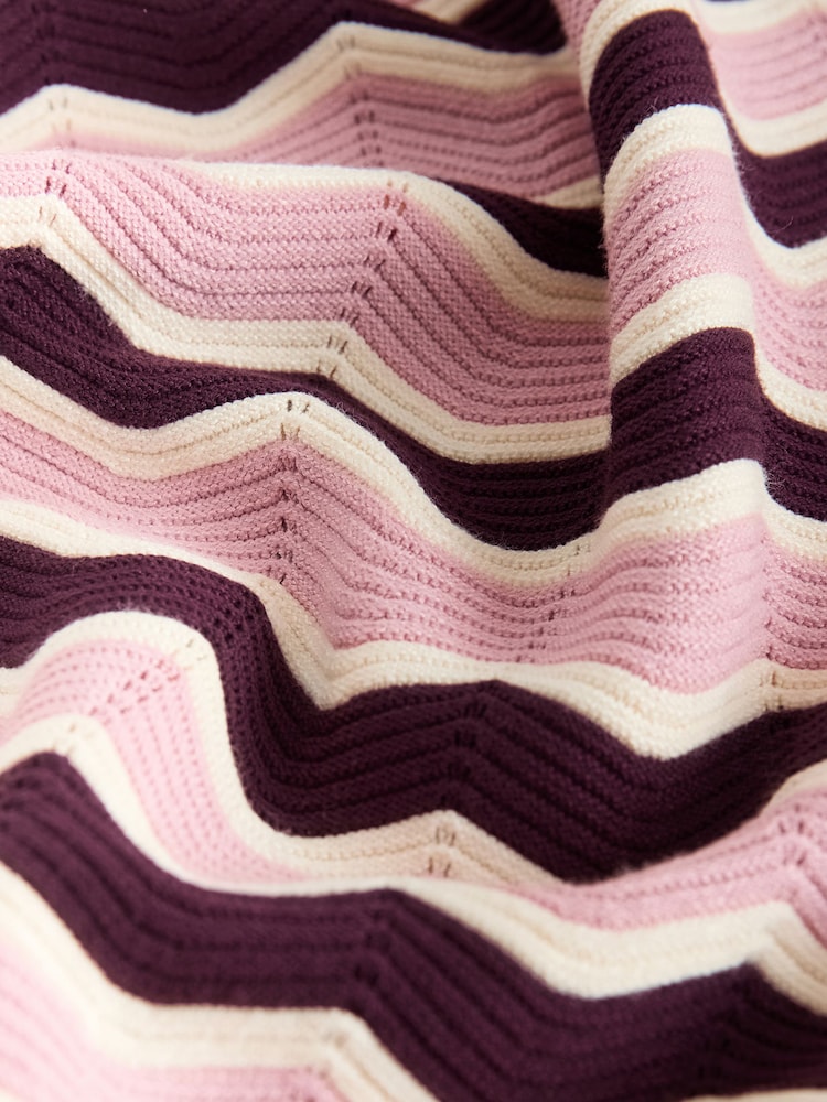 Pink Stripe Maternity Square Neck Knitted Dress - Image 4 of 4