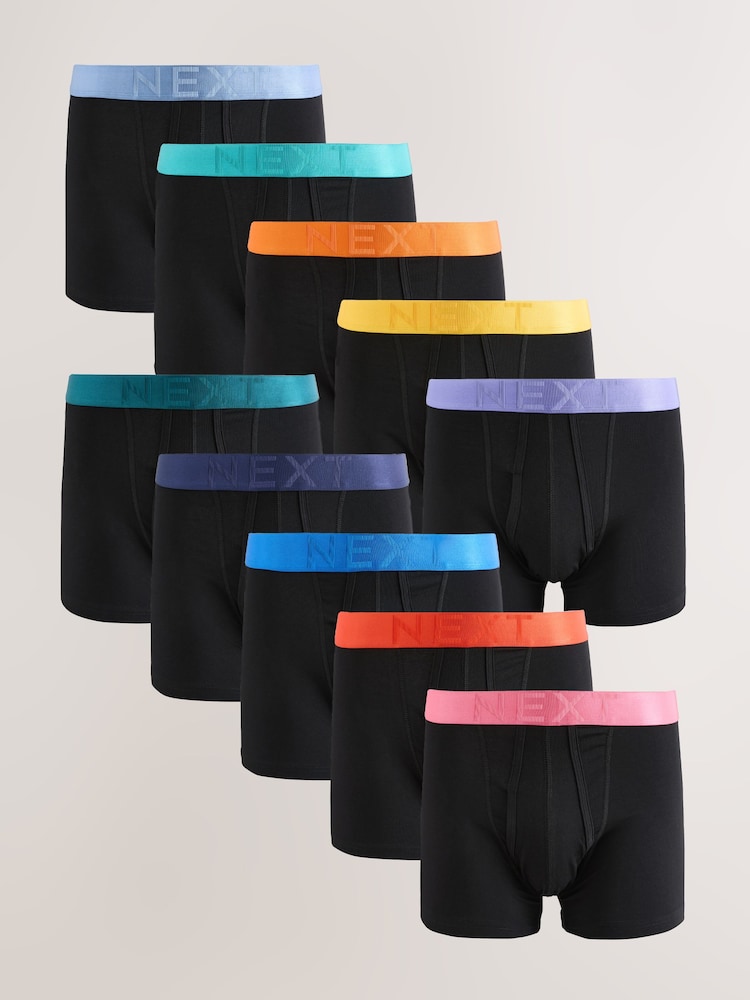 Bright Red/ Blue/ Yellow 10 pack A-Front Boxers - Image 1 of 14