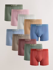 Blue/Red/ Pink Pastel 10 pack A-Front Boxers - Image 1 of 14