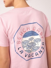 Pink Maternity Vacation Graphic Cotton T-Shirt - Image 4 of 10