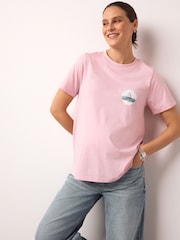 Pink Maternity Vacation Graphic Cotton T-Shirt - Image 5 of 10