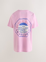 Pink Maternity Vacation Graphic Cotton T-Shirt - Image 7 of 10