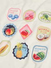 كريم - تيشرت قطن برسومات فاكهة الحوامل - Image 8 of 9