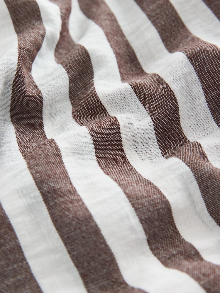 Brown Stripe Maternity Pull On Wide Leg Trousers with Linen - Image 8 of 8 Brown Stripe Maternity Pull On Wide Leg Trousers with Linen - Image 8 of 8