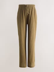 أخضر زيتوني - Maternity Textured Wide Leg Trousers with Linen - Image 1 of 4