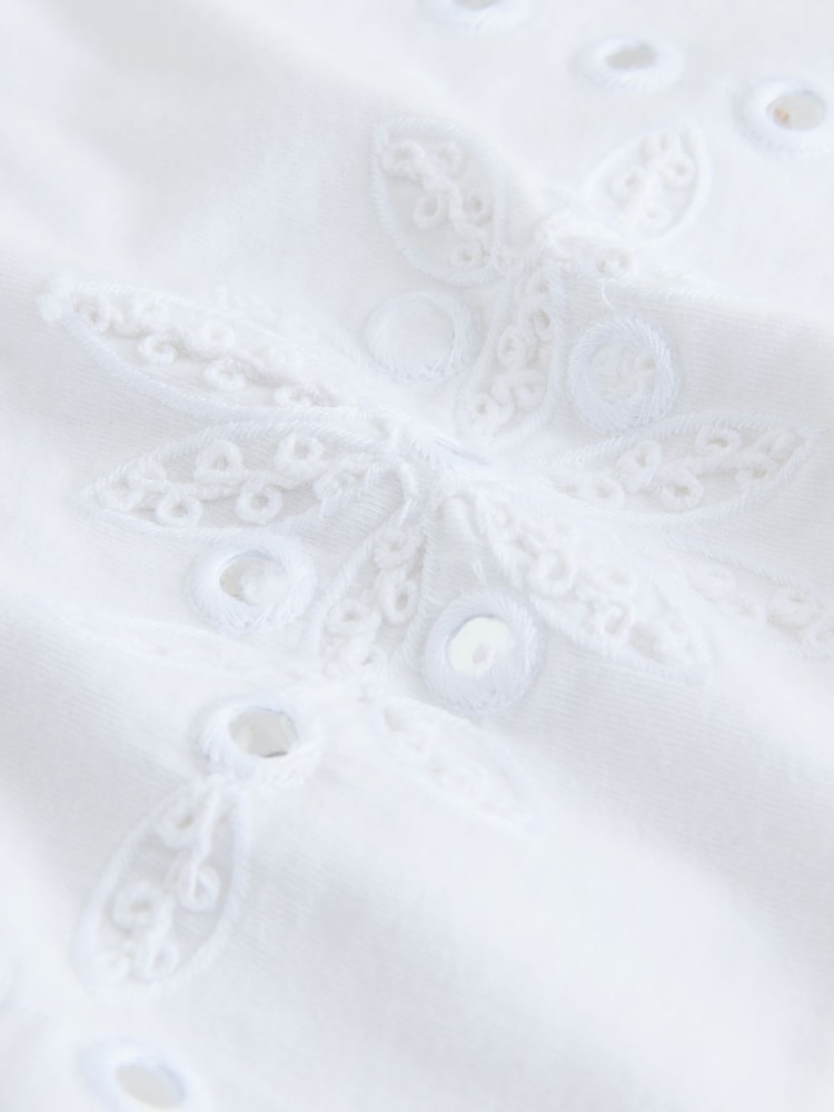 أبيض - Mirror Embellished Sleeveless Top - صورة 3 من 3