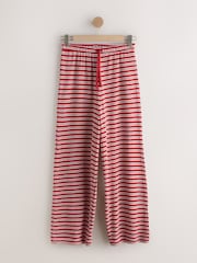 Red/Ecru Stripe Knit Look Wide Leg Trousers - Image 6 of 8