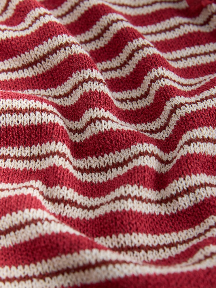 Red/Ecru Stripe Knit Look Wide Leg Trousers - Image 8 of 8