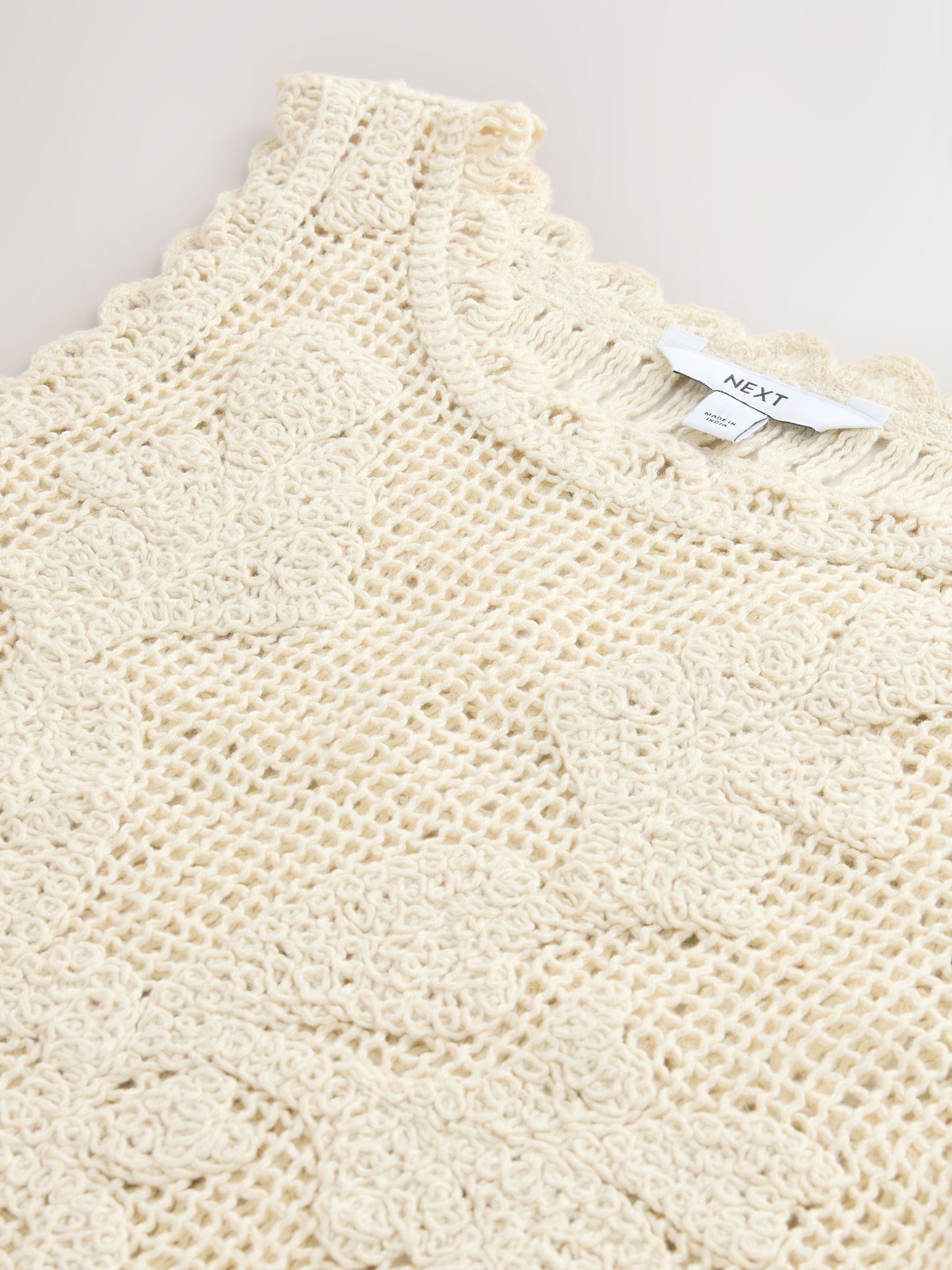 Buy Ecru Crochet Sleeveless Tank Top from Next USA