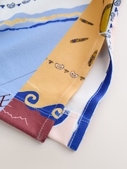 ألوان متعددة طباعة - بلوزة كُم قصير بياقة بحافة مستديرة وفتحة رقبة صغيرة - صورة 9 من 9