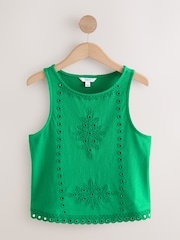 Green Mirror Embellished Sleeveless Top - Image 6 of 8