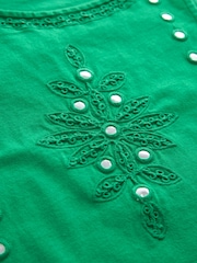 Green Mirror Embellished Sleeveless Top - Image 7 of 8