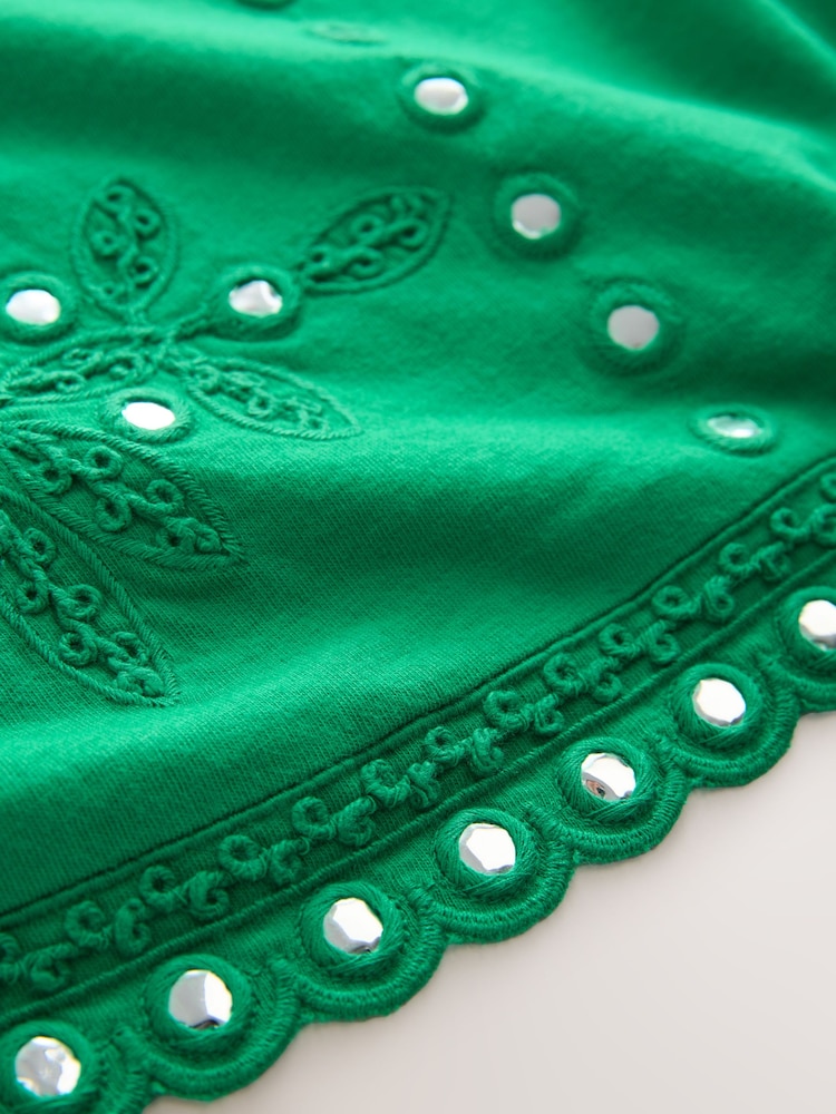 Green Mirror Embellished Sleeveless Top - Image 8 of 8