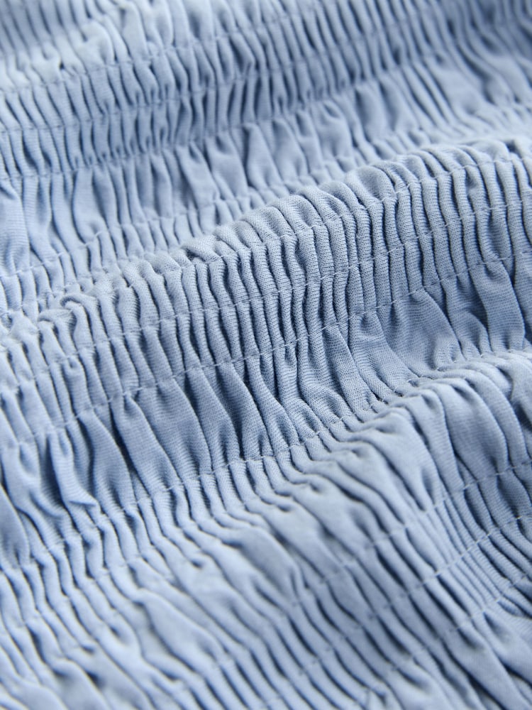 Light Blue Shirred Modal Sleeveless Top - Image 2 of 3