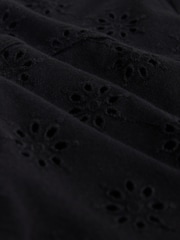 Black Broderie Square Neck Cap Sleeve Top - Image 7 of 7