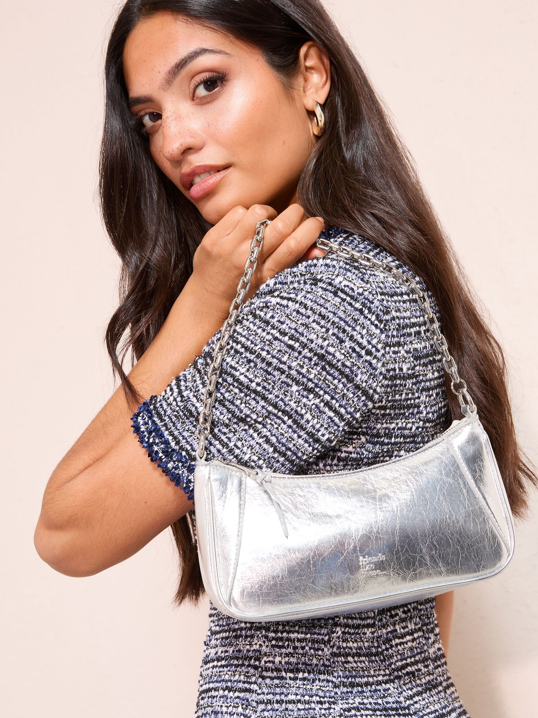 Buy Friends Like These Silver Chain Shoulder Bag from Next USA