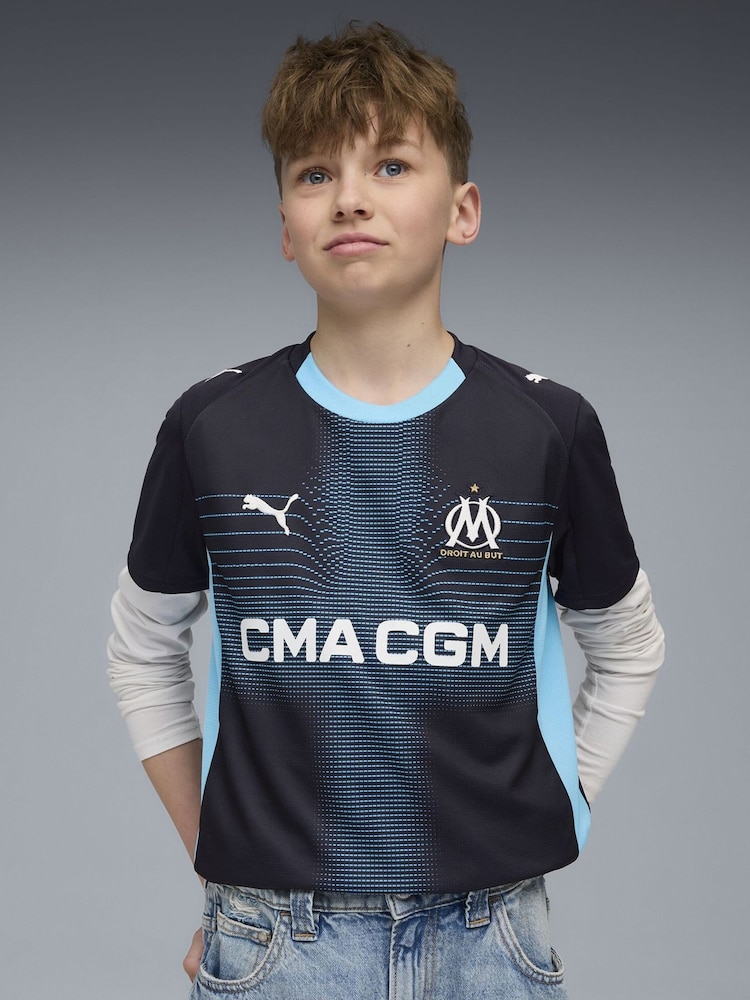 Puma Blue Olympique de Marseille 25/26 Boys Away Jersey - Image 1 of 4