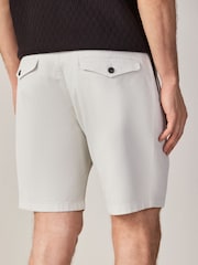 Grey Faux Suede Belted Chino Shorts - Image 4 of 10