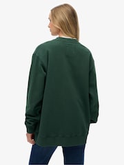 Superdry Green Athletic Essentials Slouchy Crew Sweat Top - Image 2 of 7