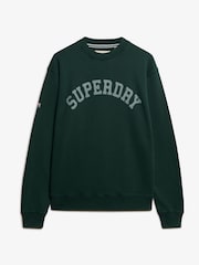 Superdry Green Athletic Essentials Slouchy Crew Sweat Top - Image 6 of 7