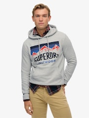 Superdry Grey Mountain Relaxed Hoodie - Image 1 of 6