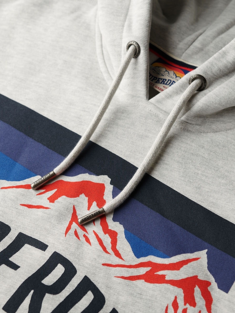 Superdry Grey Mountain Relaxed Hoodie - Image 6 of 6 Superdry Grey Mountain Relaxed Hoodie - Image 6 of 6