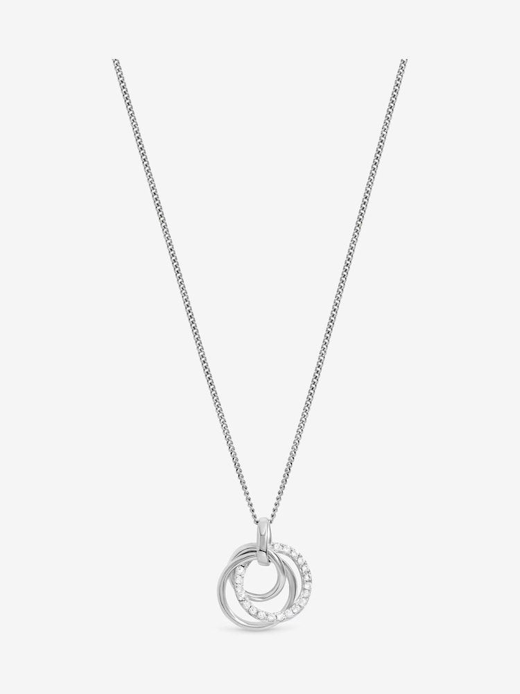 Simply Silver 925 Sterling Silver Cubic Zirconia Interlink Knot Pendant - Image 1 of 2 Simply Silver 925 Sterling Silver Cubic Zirconia Interlink Knot Pendant - Image 1 of 2