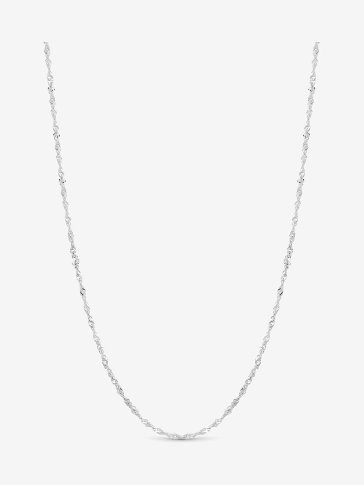 Simply Silver Silver Tone Polished Twist Chain Necklace - Image 1 of 4 Simply Silver Silver Tone Polished Twist Chain Necklace - Image 1 of 4