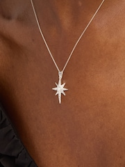 Simply Silver 925 Sterling Silver Cubic Zirconia and Opal Celestial Pendant - Image 1 of 3