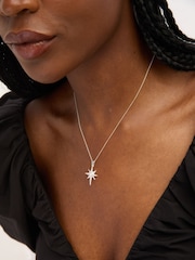 Simply Silver 925 Sterling Silver Cubic Zirconia and Opal Celestial Pendant - Image 2 of 3