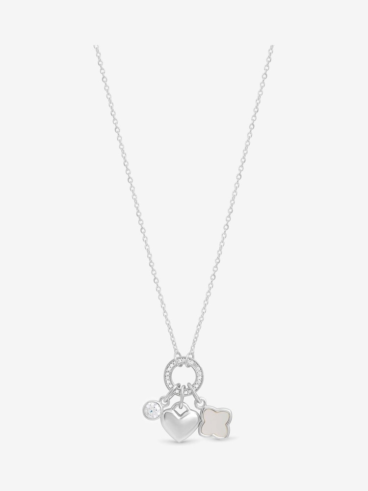 Simply Silver Sterling Silver 925 Cubic Zirconia Clover Charm Pendant - Image 1 of 3