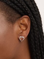 Simply Silver 925 Sterling Silver Polished Heart Hoop Earrings - Image 3 of 3