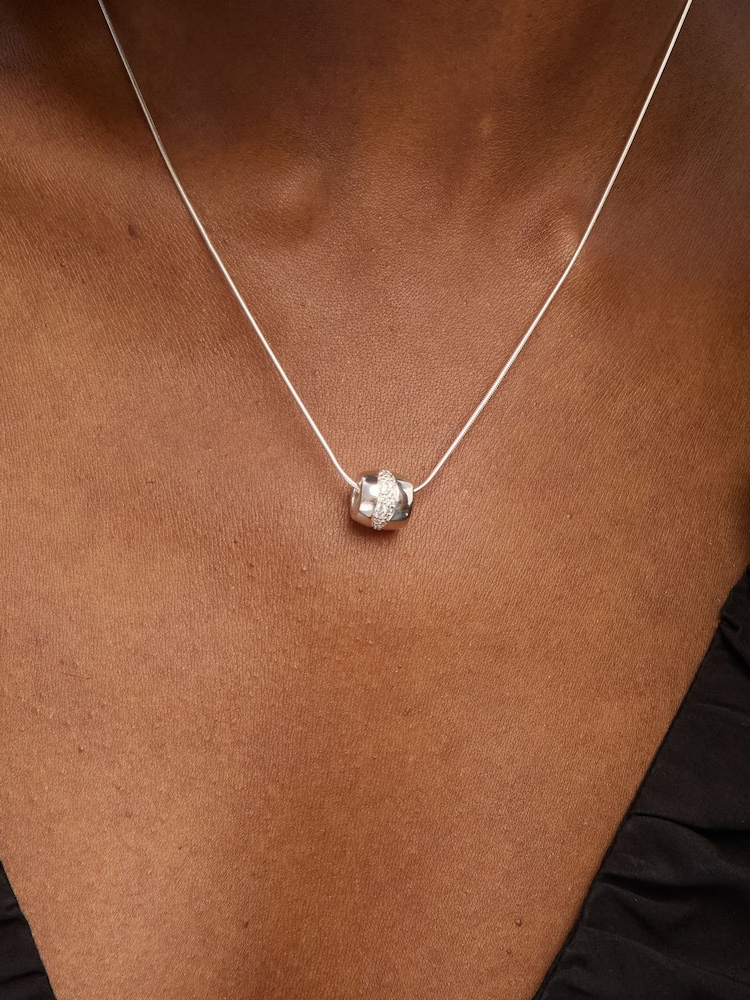 Simply Silver 925 Sterling Silver Pave Charm Pendant - Image 2 of 3